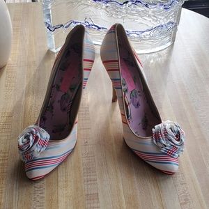 Betsey Johnson Pinstripe Heels
